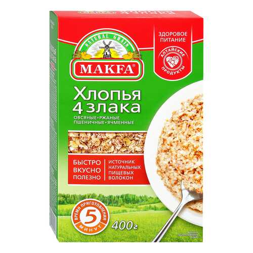 Хлопья Makfa 4 злака 400г в Самбери