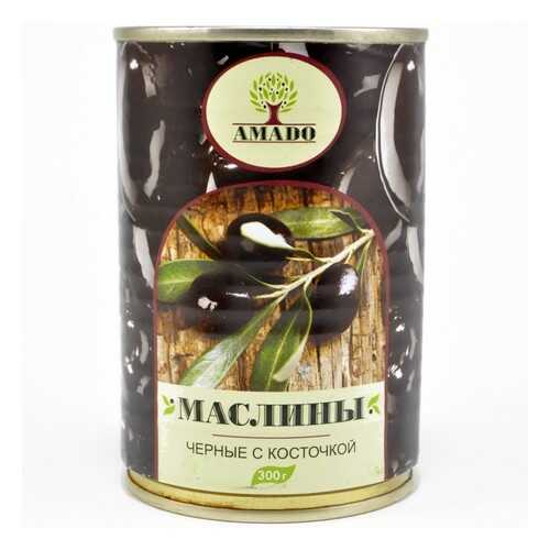 Маслины черные Amado с косточкой 300 г в Самбери