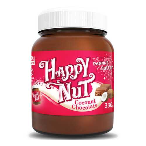 Арахисовая паста шоколадная HAPPY NUT с кокосом 330 г в Самбери