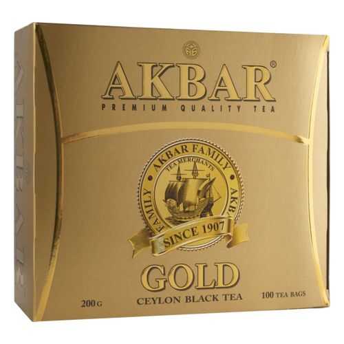 Чай черный Akbar gold цейлонский 100 пакетиков в Самбери