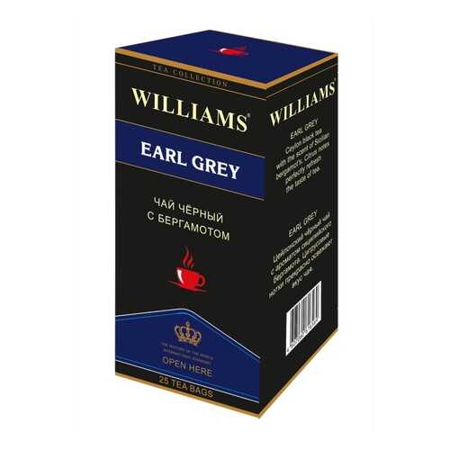 Чай Williams Earl Grey, черный цейлонский с бергамотом, 25 пакетиков в Самбери