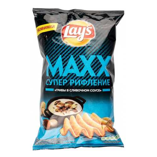 Чипсы Lay's супер рифление maxx грибы в сливочном соусе 145 г в Самбери