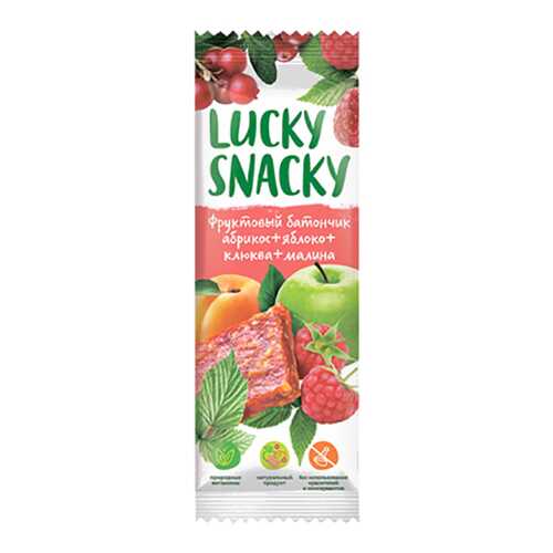 Батончик Lucky Snacky фруктовый с абрикосом яблоком клюквой и малиной в Самбери