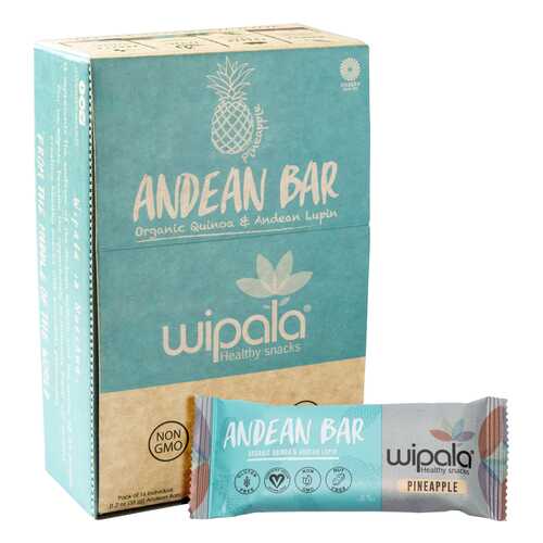 Злаково-фруктовые батончики Wipala Snacks ананас-киноа 16 шт по 35 г в Самбери