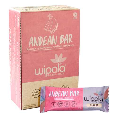 Злаково-фруктовые батончики Wipala Snacks банан-киноа 16 шт по 35 г в Самбери