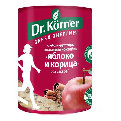 Хлебцы Dr.Korner злаковый коктейль яблочный с корицей 90 г в Самбери