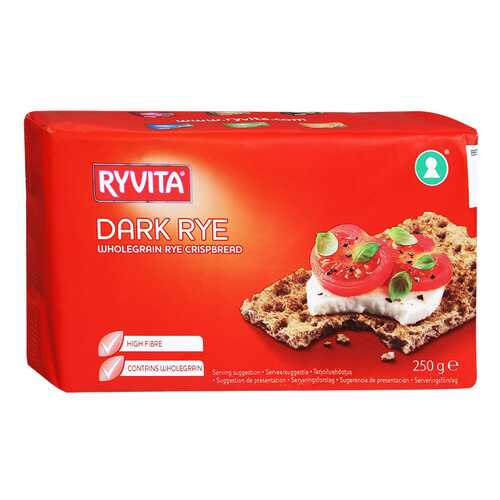 Хлебцы Ryvita ржаные из цельного зерна dark rye 12 штук в Самбери