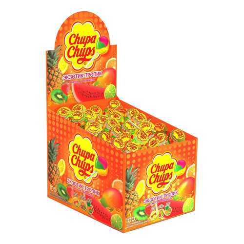 Карамель Chupa Chups экзотик-тропик ассорти 12 г 100 штук в Самбери