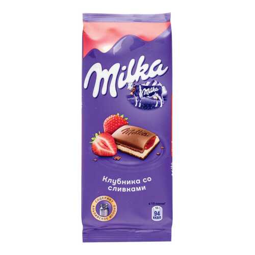 Шоколад молочный Milka клубника со сливками 90 г в Самбери