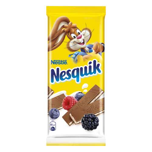 Шоколад молочный Nesquik с молочной начинкой, ягодами и злаками 100 г в Самбери