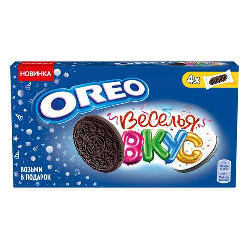 OREO печенье с какао и начинкой карамель/цв посыпка 176г в Самбери