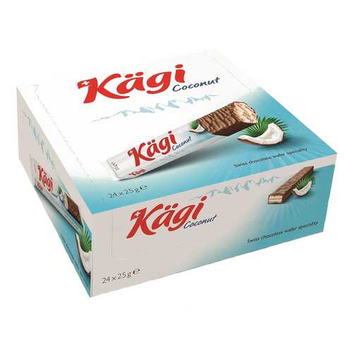 Вафли Kaegi Coconut с кокосовым крем в молочном шоколаде 24*25 г в Самбери