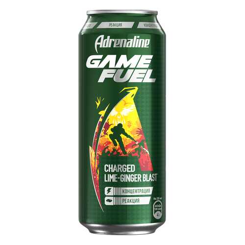 Энергетический напиток Adrenaline game fuel со вкусом имбиря и лайма ж/б 0.449 л в Самбери